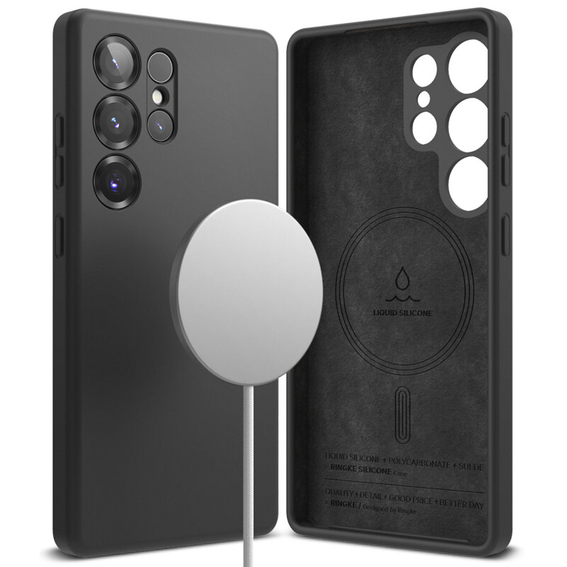 Husa Samsung Galaxy S25 Ultra Ringke Silicone Magnetic MagSafe, negru