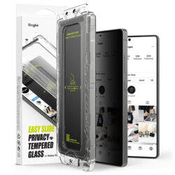 [Pachet 2x] Folie sticla Samsung Galaxy S25 Ultra Ringke Easy Slide Privacy Tempered Glass, negru