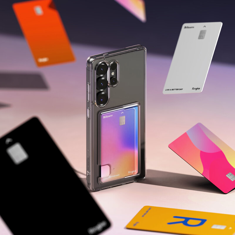 Husa Samsung Galaxy S25 Plus Ringke Fusion Card, transparenta