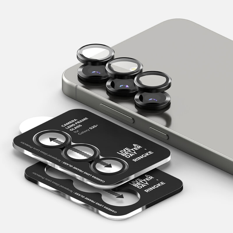 Folie sticla camera Samsung Galaxy S25 Ringke Camera Lens Frame, negru