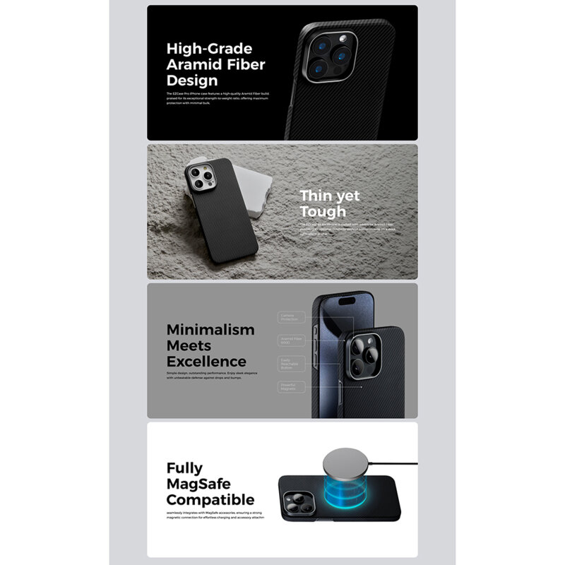 Husa iPhone 16 Plus Edizard Air MagSafe Case, negru