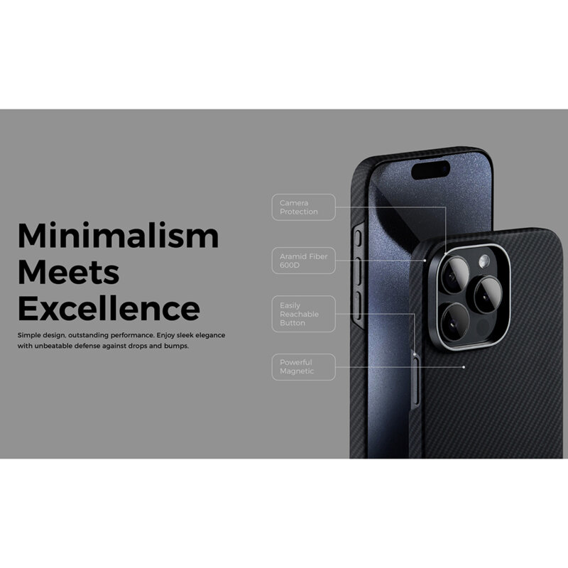 Husa iPhone 15 Pro Max Edizard Air MagSafe Case, negru