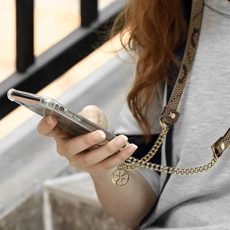 Snur telefon universal Guess 4G Chain CBDY Strap, maro, GUOUC4MG4EW