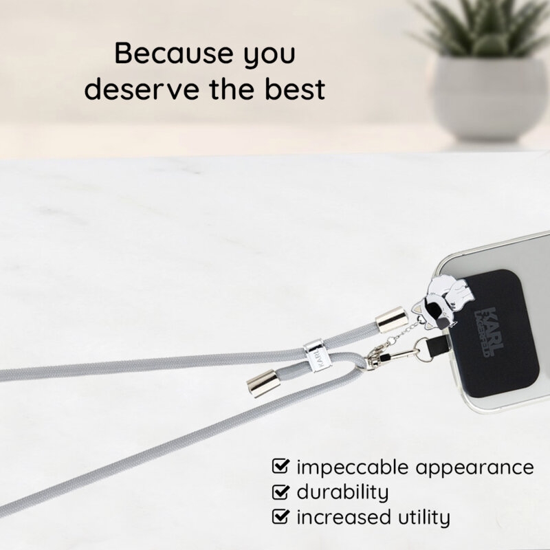 Snur telefon Karl Lagerfeld, Ikonik, negru, KLUCNMSCKIK