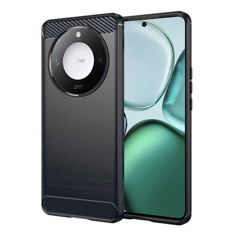 Husa Honor X9c Smart Techsuit Carbon Silicone, negru