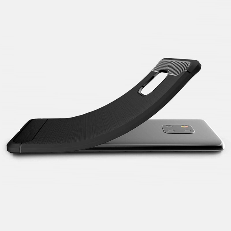 Husa Huawei Mate 20 Pro Techsuit Carbon Silicone, negru