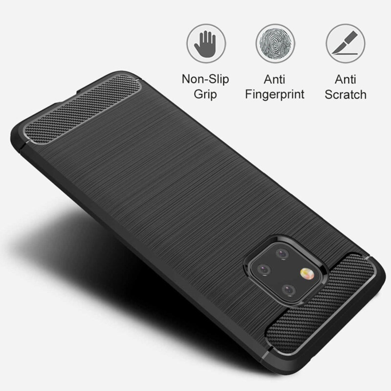 Husa Huawei Mate 20 Pro Techsuit Carbon Silicone, negru