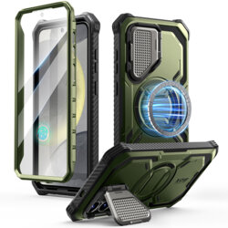 [Pachet 360°] Husa + folie Samsung Galaxy S25 Plus I-Blason Armorbox MagSafe, verde