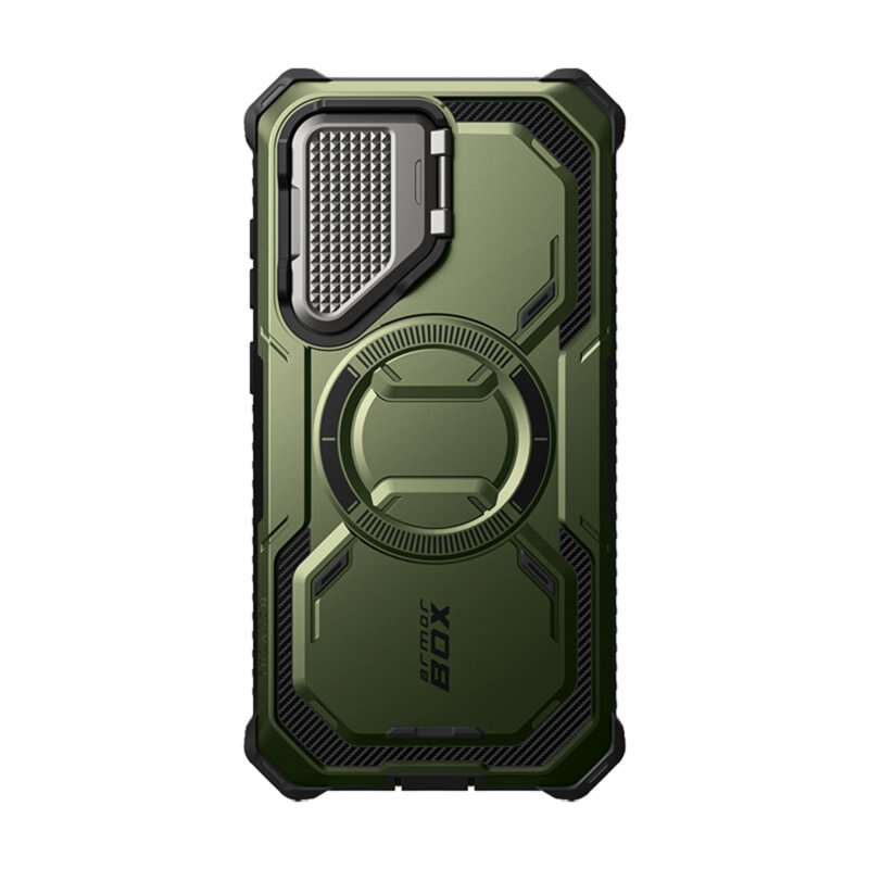 [Pachet 360°] Husa + folie Samsung Galaxy S25 Plus I-Blason Armorbox MagSafe, verde