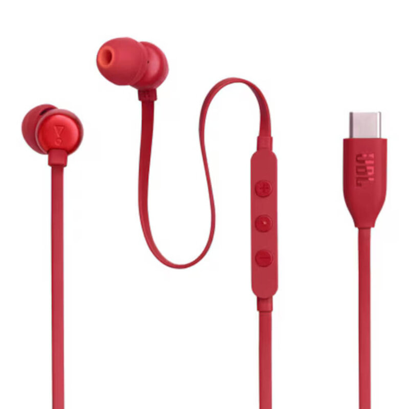 Casti audio cu fir in-ear cu mufa Type-C JBL 310C, rosu