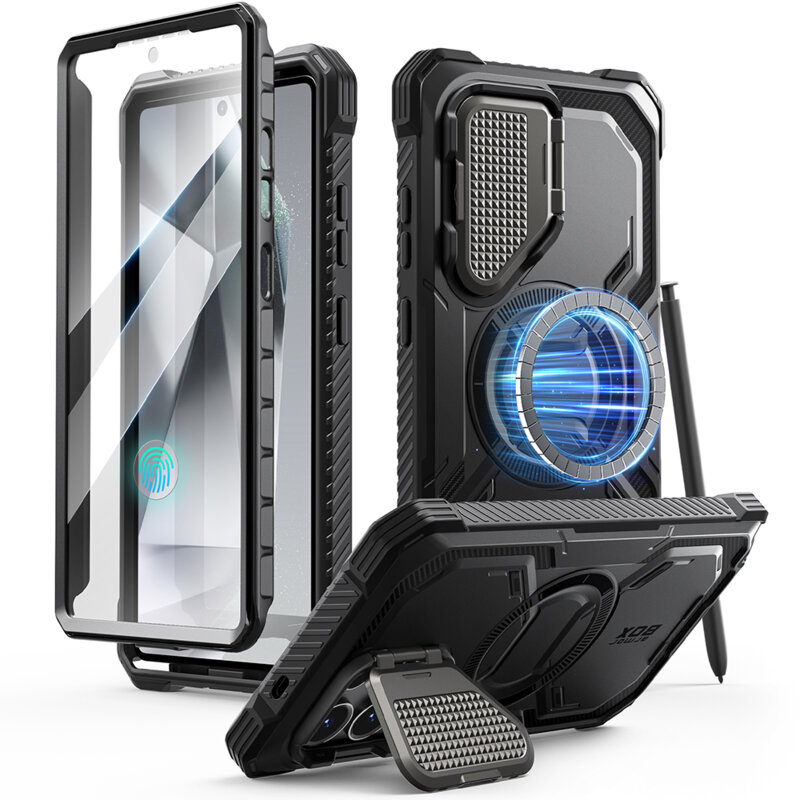 [Pachet 360°] Husa + folie Samsung Galaxy S25 Ultra I-Blason Armorbox, negru