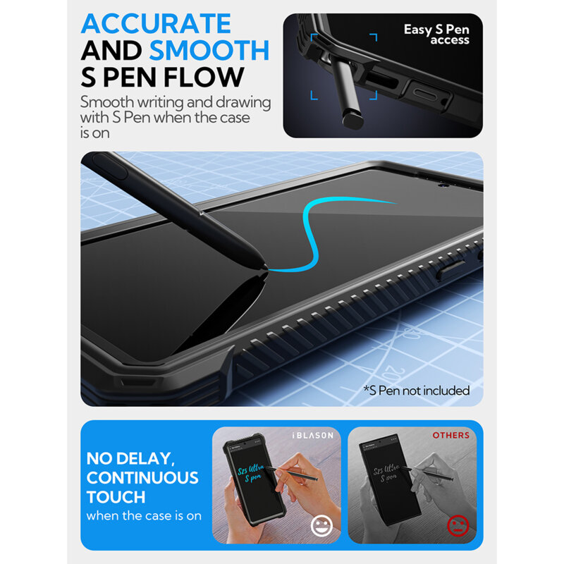 [Pachet 360°] Husa + folie Samsung Galaxy S25 Ultra I-Blason Armorbox, negru