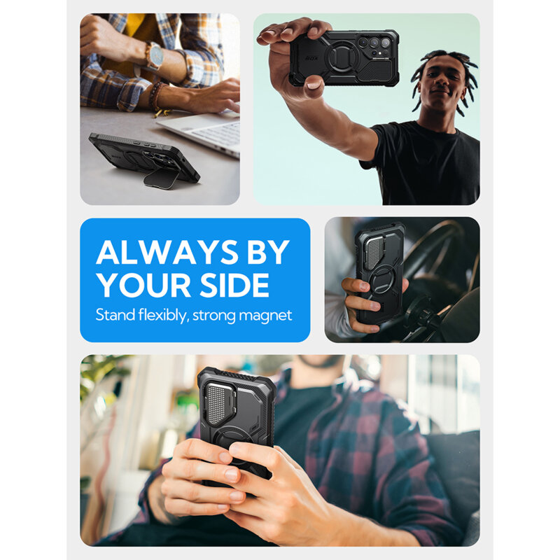 [Pachet 360°] Husa + folie Samsung Galaxy S25 Ultra I-Blason Armorbox, negru