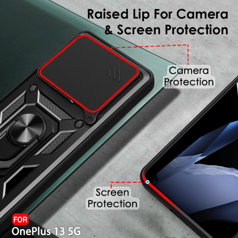 Husa OnePlus 13 protectie camera Techsuit CamShield Series, negru