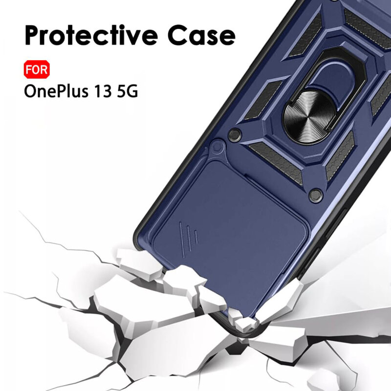 Husa OnePlus 13 protectie camera Techsuit CamShield Series, albastru