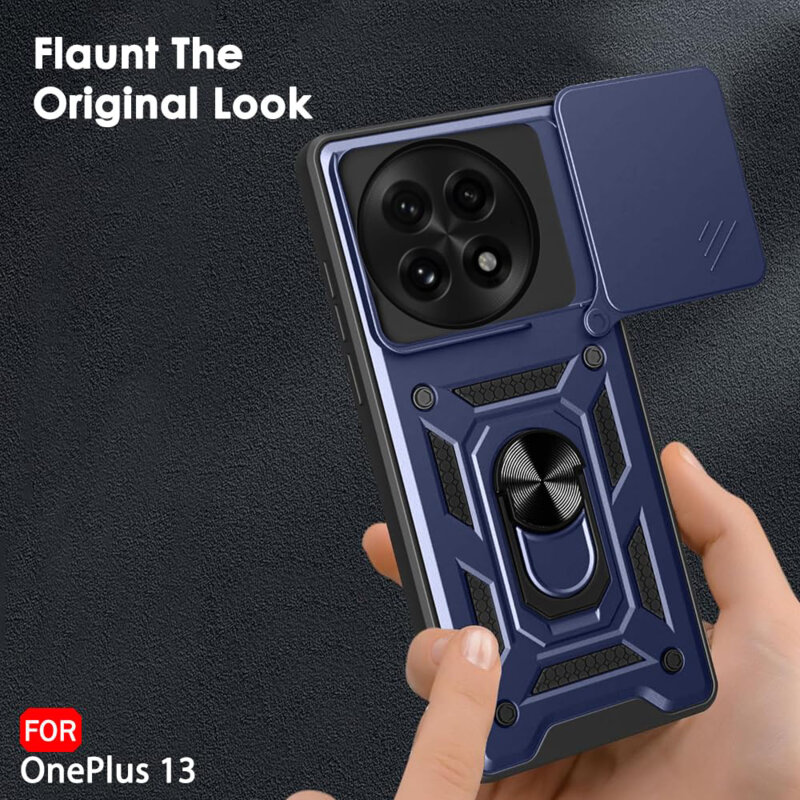 Husa OnePlus 13 protectie camera Techsuit CamShield Series, albastru