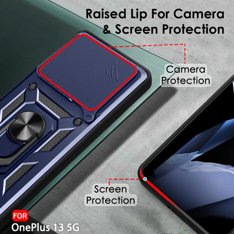 Husa OnePlus 13 protectie camera Techsuit CamShield Series, albastru