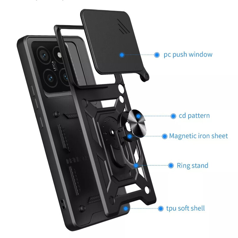 Husa Xiaomi 15 Pro protectie camera Techsuit CamShield Series, negru