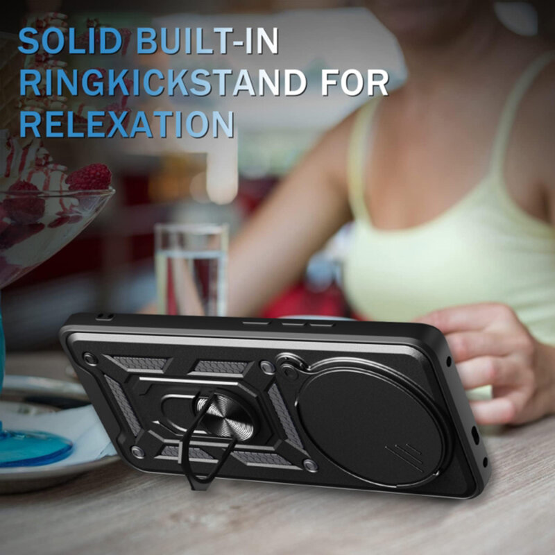 Husa Xiaomi Redmi Note 14 Pro+ 5G protectie camera Techsuit CamShield Series, albastru