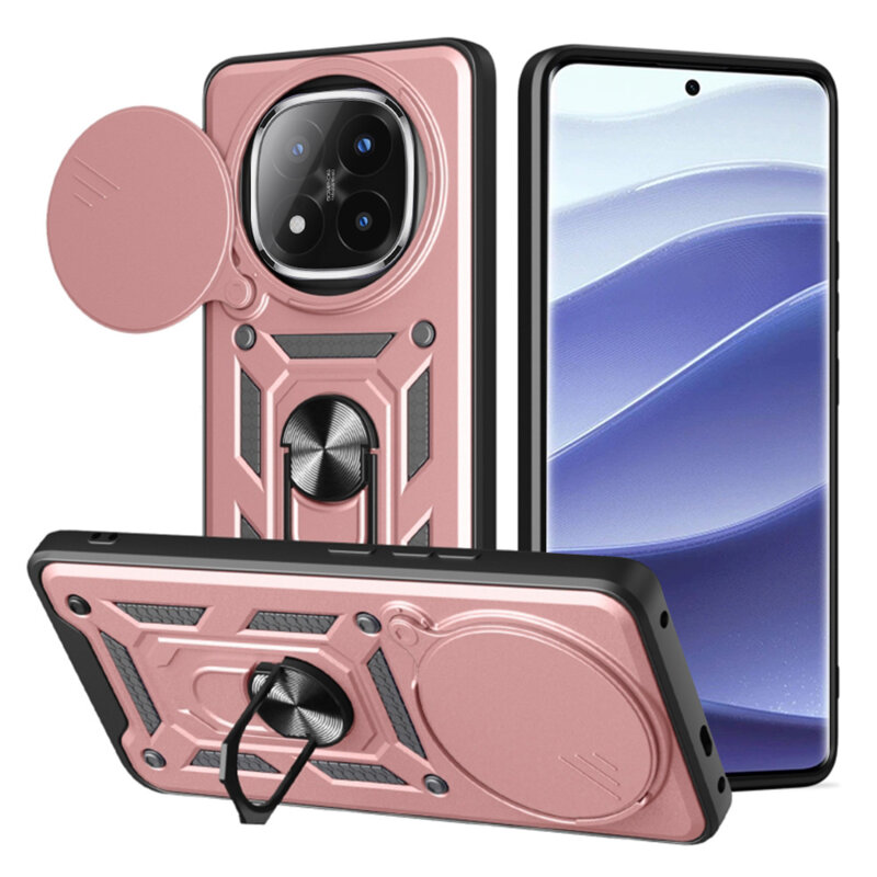Husa Xiaomi Redmi Note 14 Pro+ 5G protectie camera Techsuit CamShield Series, roz