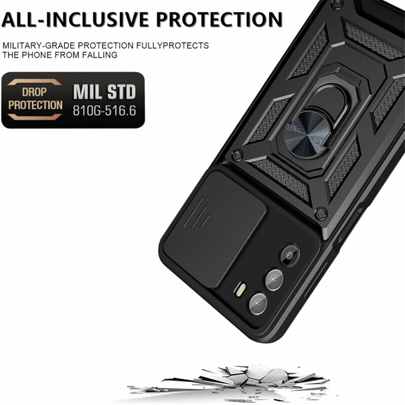Husa Motorola Moto G62 5G protectie camera Techsuit CamShield Series, negru