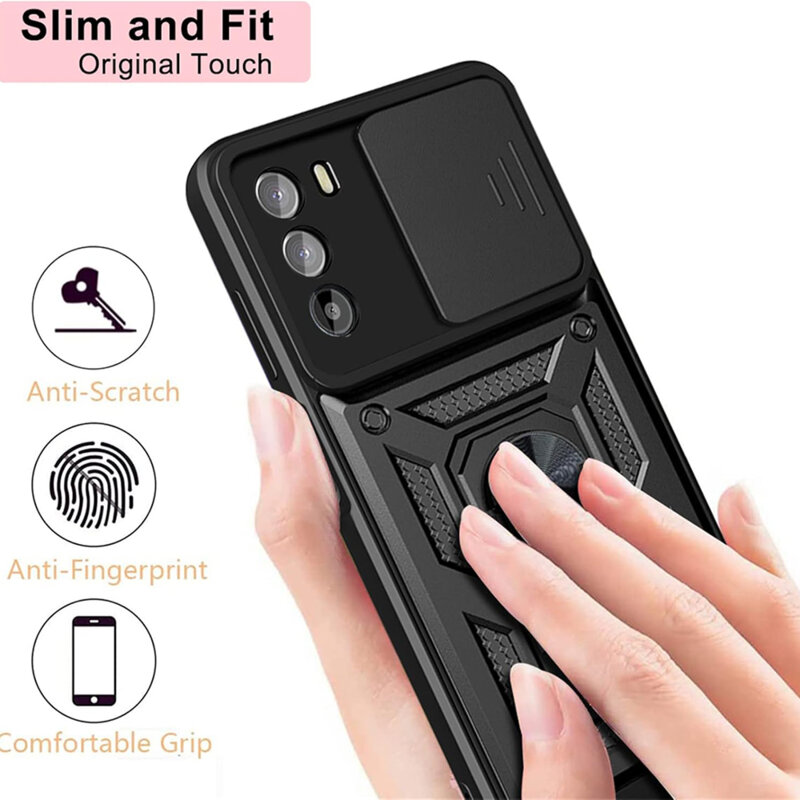 Husa Motorola Moto G62 5G protectie camera Techsuit CamShield Series, negru