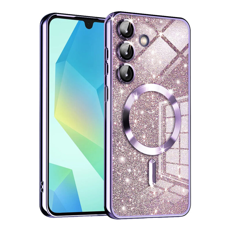 Husa premium Samsung Galaxy A16 5G Techsuit Luxury Glitter MagSafe, mov deschis