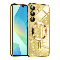 Husa premium Samsung Galaxy A16 5G Techsuit Luxury Glitter MagSafe, auriu