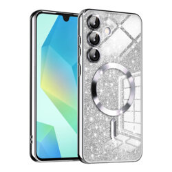 Husa premium Samsung Galaxy A16 5G Techsuit Luxury Glitter MagSafe, argintiu