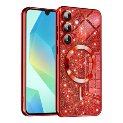 Husa premium Samsung Galaxy A16 5G Techsuit Luxury Glitter MagSafe, rosu