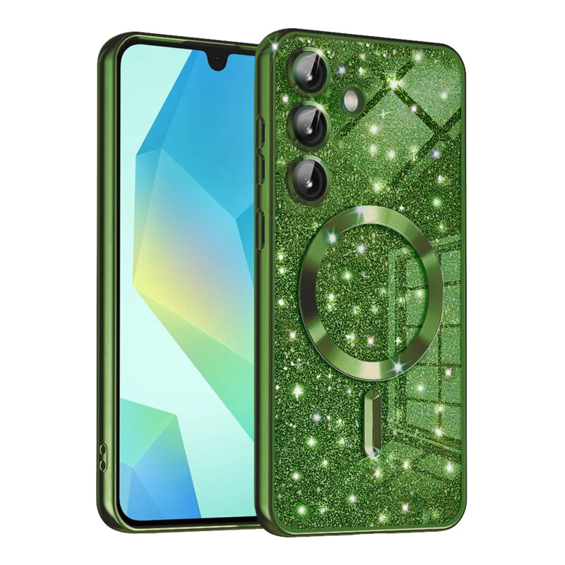 Husa premium Samsung Galaxy A16 5G Techsuit Luxury Glitter MagSafe, verde