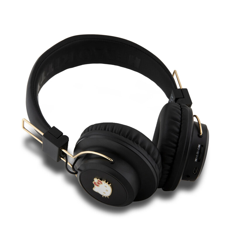 Casti Bluetooth V5.3 On-ear, 200mAh Hello Kitty HKBH9KHLMK, negru
