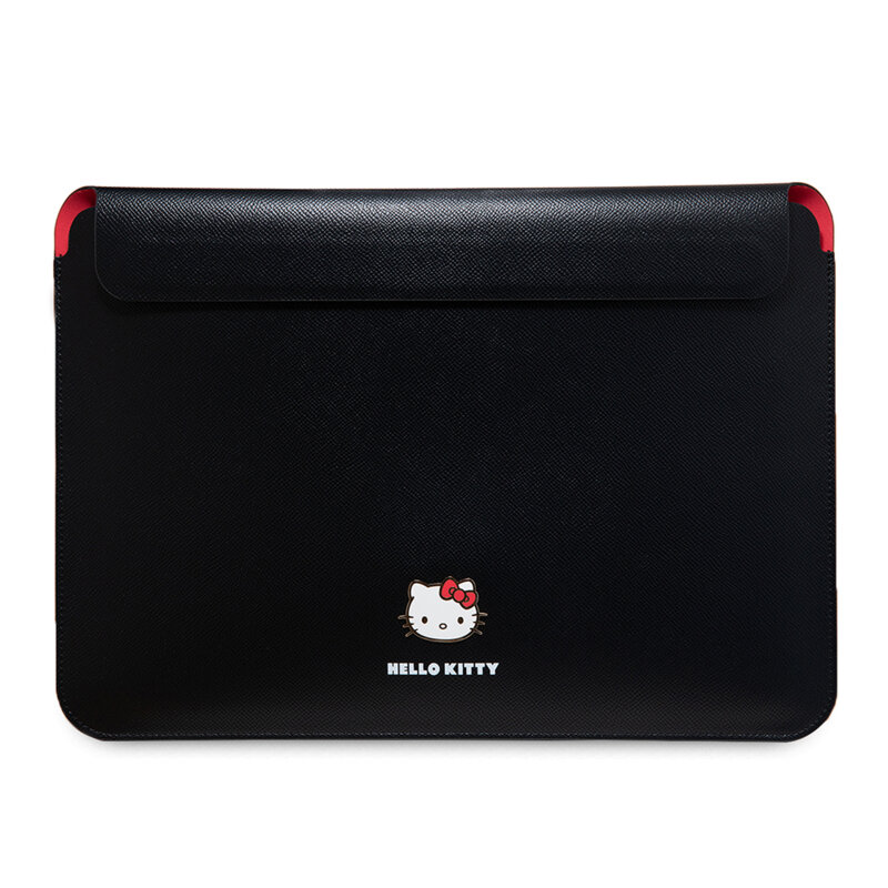 Husa laptop 14 inch Hello Kitty PU Metal Logo, negru, HKCS14PGHDLMK