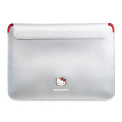 Husa laptop 14 inch Hello Kitty PU Metal Logo, argintiu, HKCS14PGHDLMS