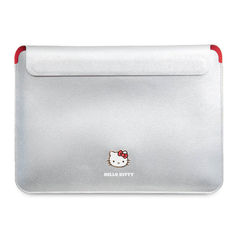 Husa laptop 14 inch Hello Kitty PU Metal Logo, argintiu, HKCS14PGHDLMS
