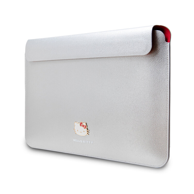 Husa laptop 14 inch Hello Kitty PU Metal Logo, argintiu, HKCS14PGHDLMS