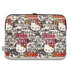 Husa laptop 14 inch cu fermoar Hello Kitty, bej, HKCSZPDGPTE