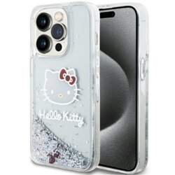 Husa Hello Kitty iPhone 13 Pro Hardcase Liquid Glitter Charms Kitty Head, HKHCP13LLIKHET, argintiu
