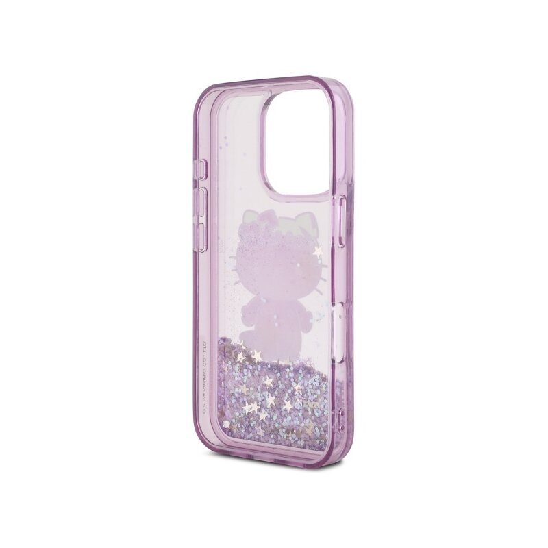 Husa Hello Kitty iPhone 16 Pro Hardcase Liquid Glitter 50TH Anniversary Party, HKHCP16LL50PPU, mov