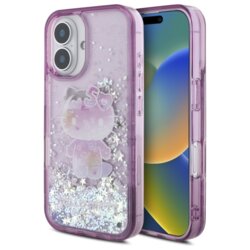 Husa Hello Kitty iPhone 16 Hardcase Liquid Glitter 50TH Anniversary Party, HKHCP16SL50PPU, mov