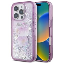 Husa Hello Kitty iPhone 16 Pro Max Hardcase Liquid Glitter 50TH Anniversary Party, HKHCP16XL50PPU, mov