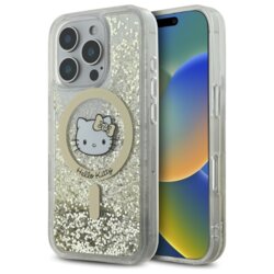 Husa Hello Kitty iPhone 16 Pro Max Hardcase Liquid Glitter Fever MagSafe, HKHMP16XLGDIH, alb