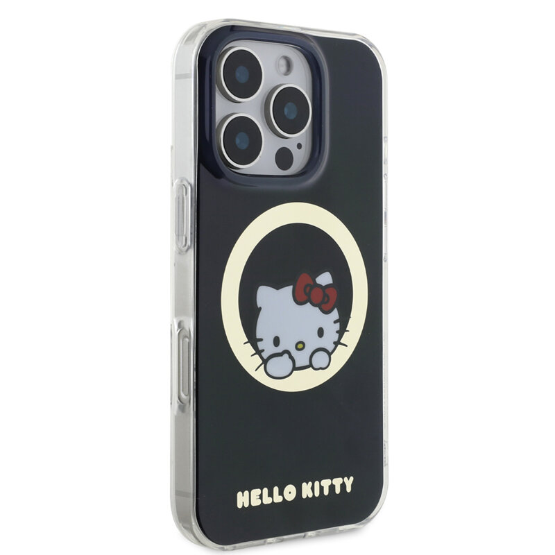 Husa Hello Kitty iPhone 16 Pro Max Hardcase IML Sweet Kitty MagSafe, negru, HKHMP16XHSWKK