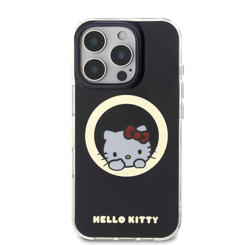 Husa Hello Kitty iPhone 16 Pro Hardcase IML Sweet Kitty MagSafe, negru, HKHMP16LHSWKK