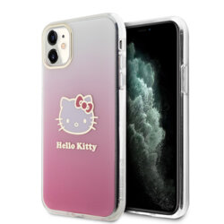 Husa Hello Kitty iPhone 11 Hardcase IML Gradient Electrop Kitty Head, roz, HKHCN61HDGKEP