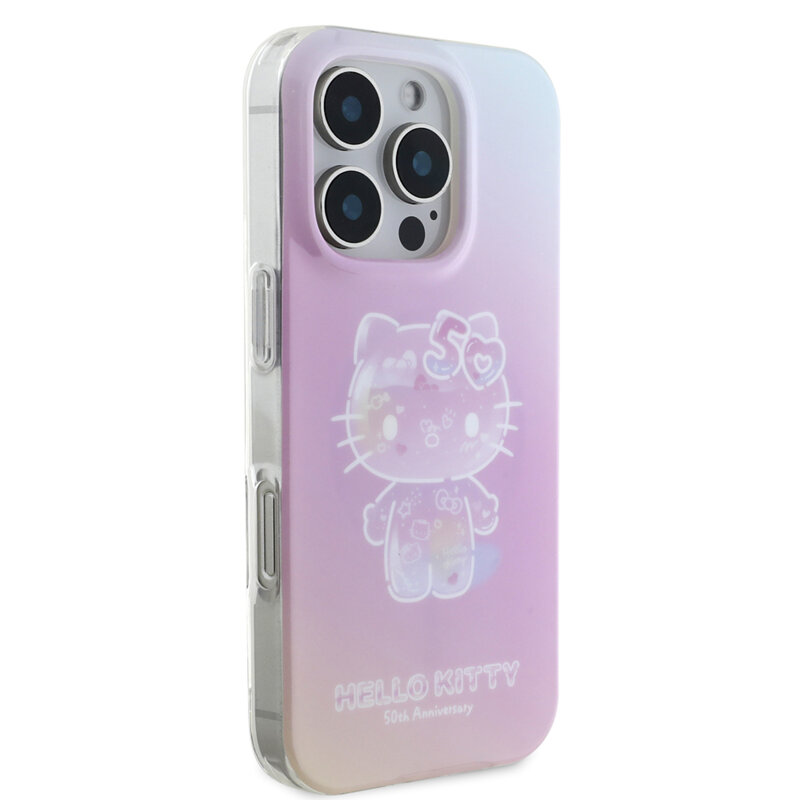 Husa Hello Kitty iPhone 16 Pro Hardcase IML 50TH Anniversary MagSafe, roz, HKHMP16LH50AP