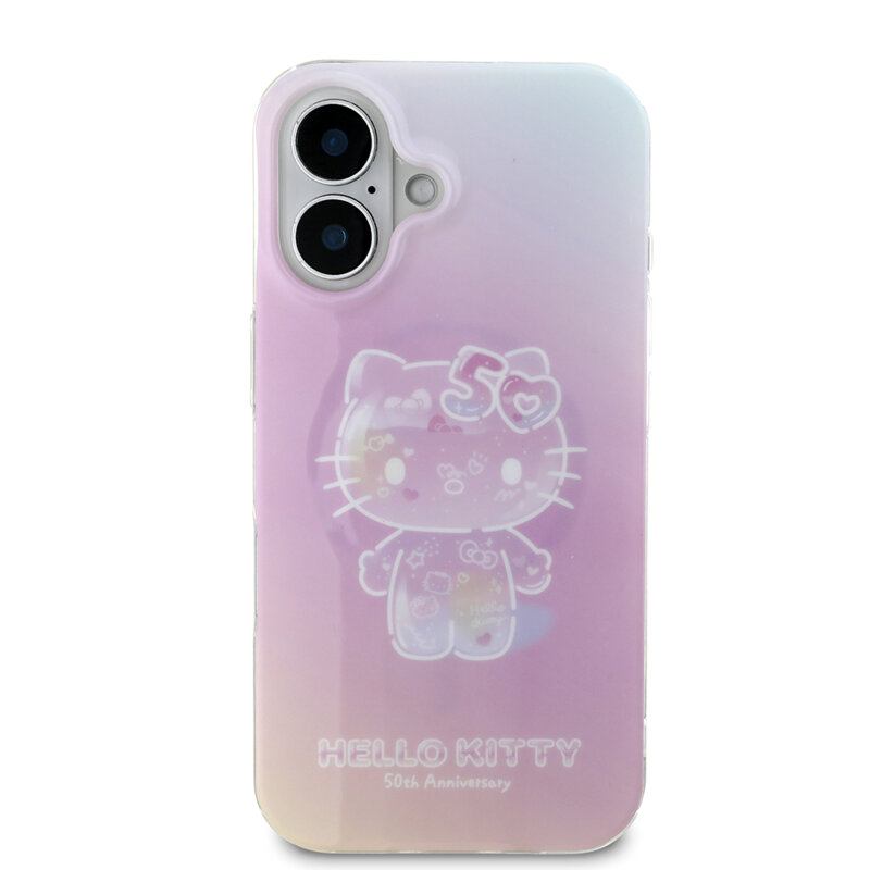 Husa Hello Kitty iPhone 16 Hardcase IML 50TH Anniversary MagSafe, roz, HKHMP16SH50AP