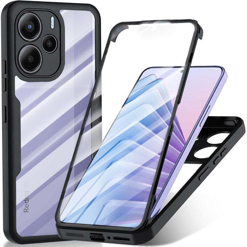 Husa 360° Xiaomi Redmi Note 14 5G Techsuit ColorVerse, negru