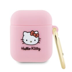 Husa Apple AirPods 1 Hello Kitty Silicone 3D Kitty Head, HKA23DKHSP, roz