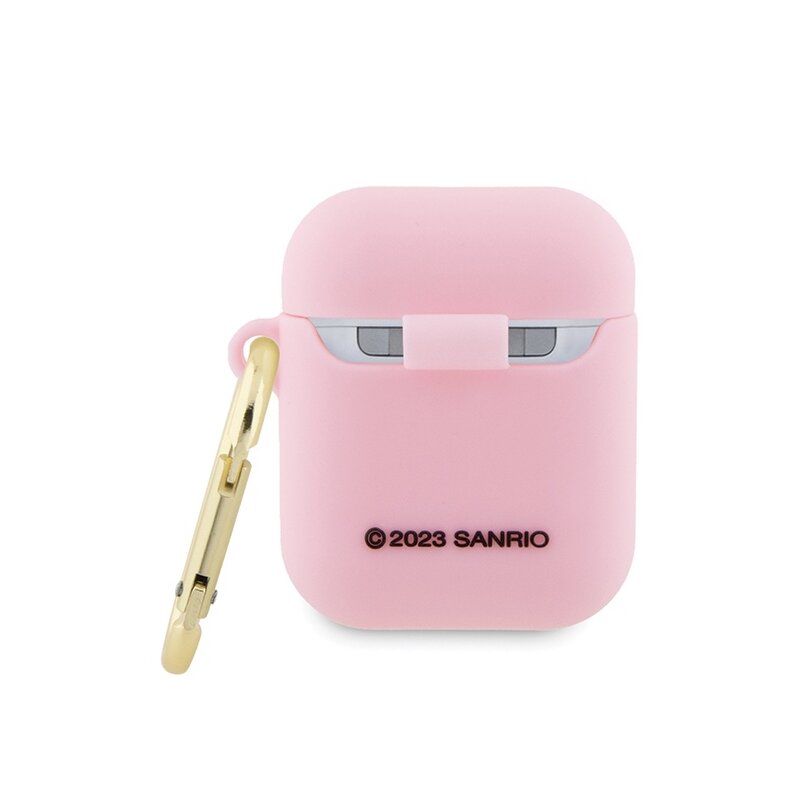 Husa AirPods 2 Hello Kitty Silicone 3D Kitty Head, roz